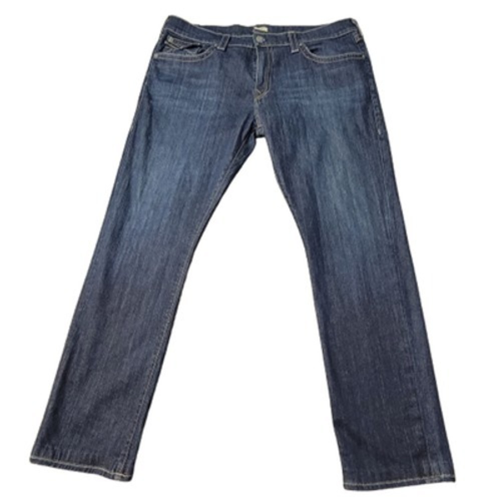 True Religion Jeans Mens 40 Geno Relaxed Slim Straight Made USA Denim Pockets